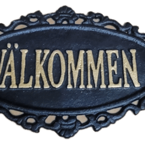 Välkommen skylt  i gjutjärn